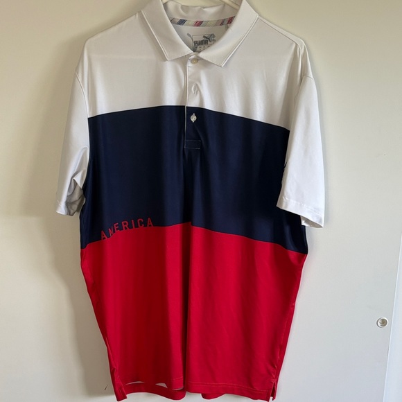 Punma Polo Shirt - Red, Blue, and White - Picture 1 of 3